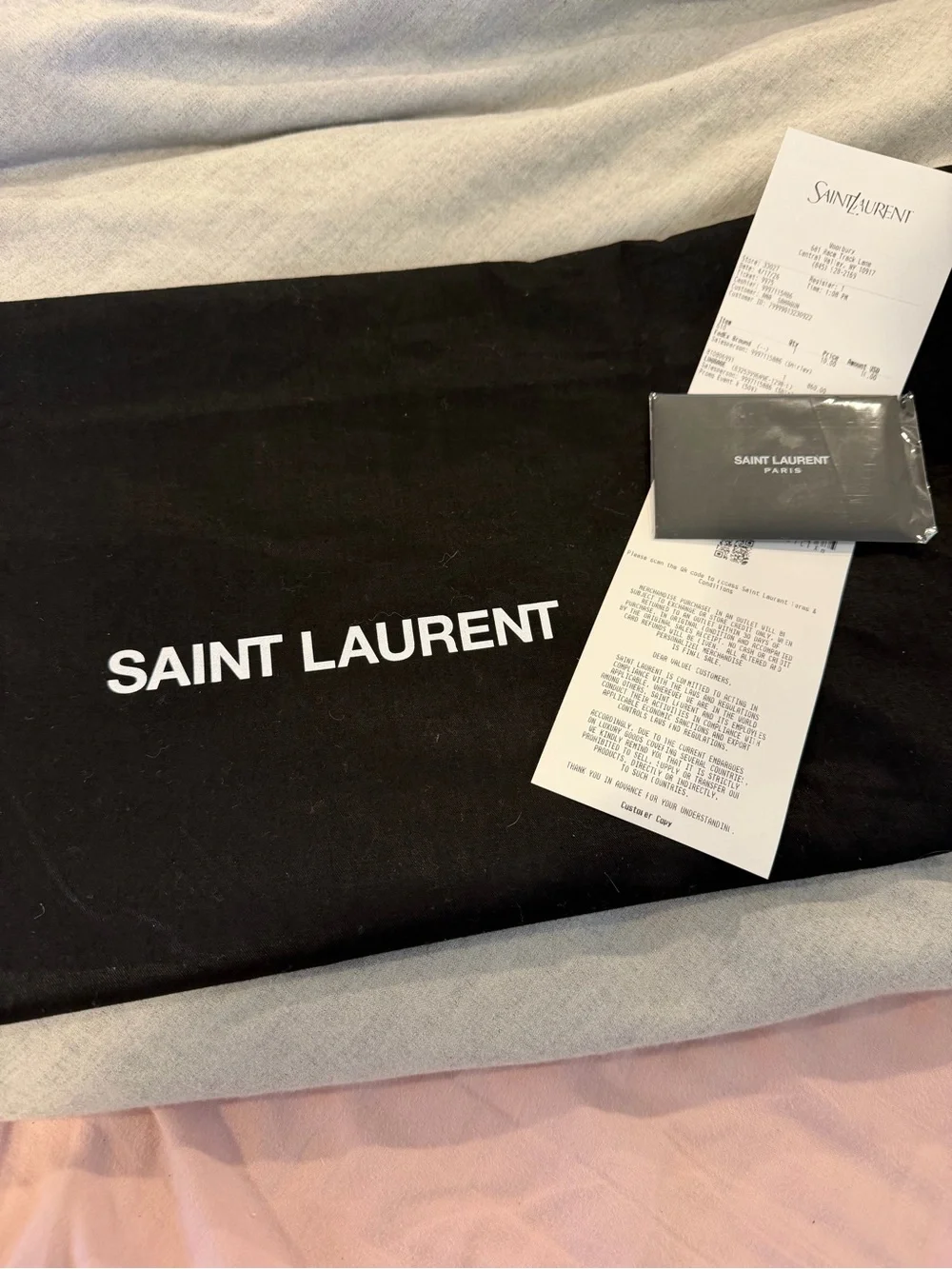 Saint Laurent Black Rive Gauche Canvas Tote
